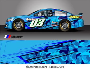 Car decal design vector. abstract racing graphic stripe background kit for vehicle vinyl wrap, race car sticker, and rally livery
