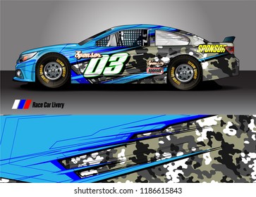 Car decal design vector. abstract racing graphic stripe background kit for vehicle vinyl wrap, race car sticker, and rally livery