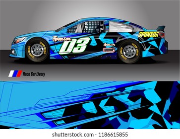 Car decal design vector. abstract racing graphic stripe background kit for vehicle vinyl wrap, race car sticker, and rally livery