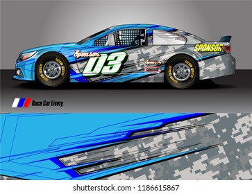 Car decal design vector. abstract racing graphic stripe background kit for vehicle vinyl wrap, race car sticker, and rally livery