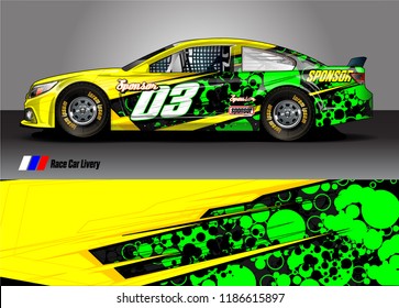 Car decal design vector. abstract racing graphic stripe background kit for vehicle vinyl wrap, race car sticker, and rally livery