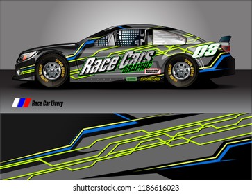 Car decal design vector. abstract racing graphic stripe background kit for vehicle vinyl wrap, race car sticker, and rally livery
