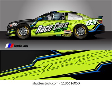 Car decal design vector. abstract racing graphic stripe background kit for vehicle vinyl wrap, race car sticker, and rally livery