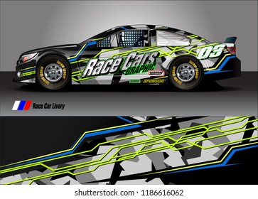 Car decal design vector. abstract racing graphic stripe background kit for vehicle vinyl wrap, race car sticker, and rally livery