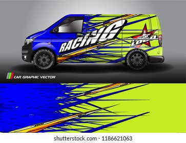 Car decal design vector. abstract racing graphic stripe background kit for vehicle vinyl wrap, race car sticker, and rally livery