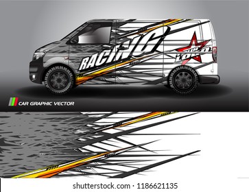 Car decal design vector. abstract racing graphic stripe background kit for vehicle vinyl wrap, race car sticker, and rally livery