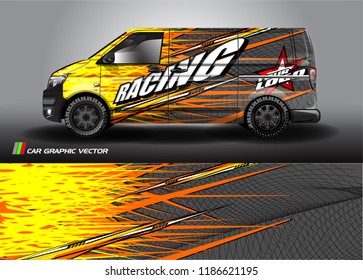 Vector de diseño de calcomanías de Camión. kit de fondo de banda gráfica de carrera abstracta para envolver vinilo de vehículo, adhesivo de camión de carrera y enganche de rally