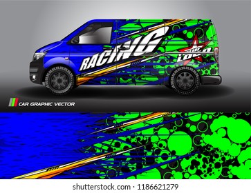 Car decal design vector. abstract racing graphic stripe background kit for vehicle vinyl wrap, race car sticker, and rally livery