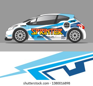 Car decal design vector. abstract racing graphic stripe background kit for vehicle vinyl wrap