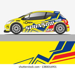 Car decal design vector. abstract racing graphic stripe background kit for vehicle vinyl wrap
