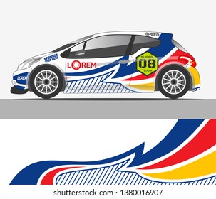 Car decal design vector. abstract racing graphic stripe background kit for vehicle vinyl wrap