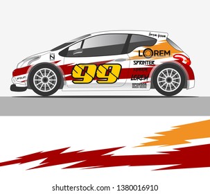 Car decal design vector. abstract racing graphic stripe background kit for vehicle vinyl wrap