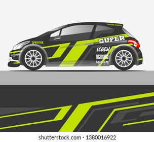 Car decal design vector. abstract racing graphic stripe background kit for vehicle vinyl wrap