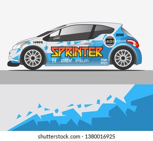 Car decal design vector. abstract racing graphic stripe background kit for vehicle vinyl wrap