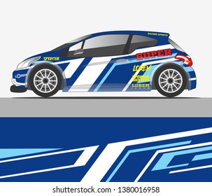 Car decal design vector. abstract racing graphic stripe background kit for vehicle vinyl wrap