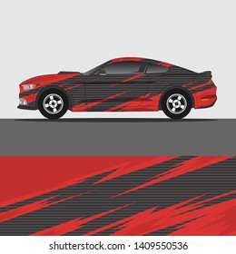Car decal design vector. abstract racing graphic stripe background kit for vehicle vinyl wrap, race car sticker, and rally livery
