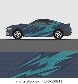 Car decal design vector. abstract racing graphic stripe background kit for vehicle vinyl wrap, race car sticker, and rally livery
