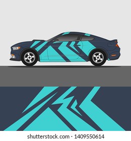 Car decal design vector. abstract racing graphic stripe background kit for vehicle vinyl wrap, race car sticker, and rally livery
