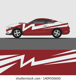 Car decal design vector. abstract racing graphic stripe background kit for vehicle vinyl wrap, race car sticker, and rally livery
