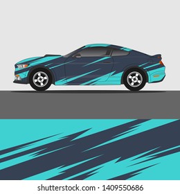 Car decal design vector. abstract racing graphic stripe background kit for vehicle vinyl wrap, race car sticker, and rally livery
