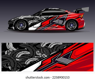 vector de diseño de calcomanías de coche. fondo abstracto para el envoltorio de vinilo del vehículo