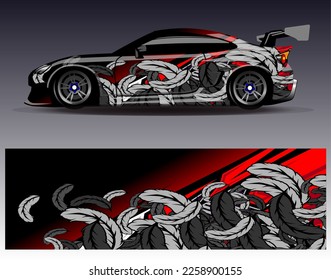 car decal design vector. abstract background for vehicle vinyl wrap