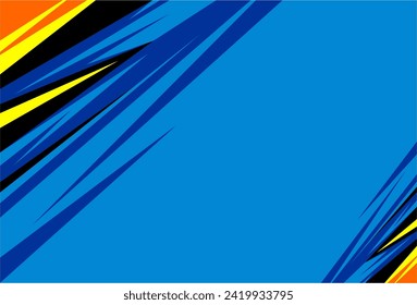 Car decal design vector. Blue yellow Racing background designs for wrap vehicle, race car, rally and adventure
