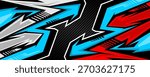 Car decal design vector. Graphic abstract stripe racing background kit designs for wrap vehicle, race car, rally, adventure and livery