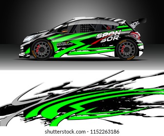 Car decal design vector. Graphic abstract stripe racing background designs for vehicle, race, rally, adventure and car racing livery.