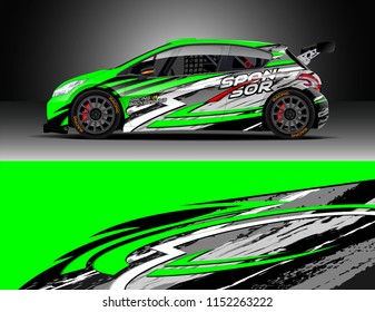 Car decal design vector. Graphic abstract stripe racing background designs for vehicle, race, rally, adventure and car racing livery.