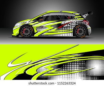 Car decal design vector. Graphic abstract stripe racing background designs for vehicle, race, rally, adventure and car racing livery.