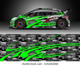 Car decal design vector. Graphic abstract stripe racing background designs for vehicle, race, rally, adventure and car racing livery.