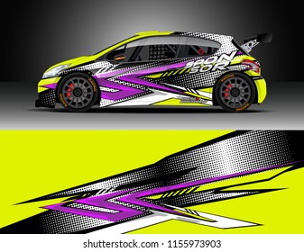 Car decal design vector. Graphic abstract stripe racing background designs for vehicle, race, rally, adventure and car racing livery.