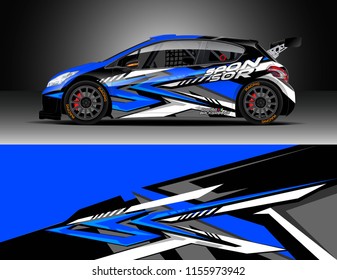 Car decal design vector. Graphic abstract stripe racing background designs for vehicle, race, rally, adventure and car racing livery.