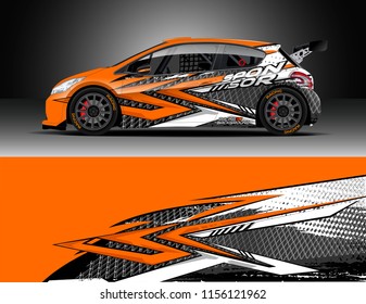 Car decal design vector. Graphic abstract stripe racing background designs for vehicle, race, rally, adventure and car racing livery.
