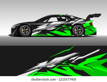 Car decal design vector. Graphic abstract stripe racing background kit designs for wrap vehicle, race car, rally, adventure and livery