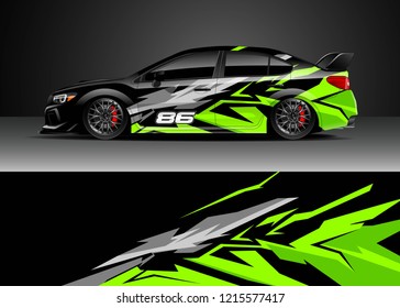 Car decal design vector. Graphic abstract stripe racing background kit designs for wrap vehicle, race car, rally, adventure and livery
