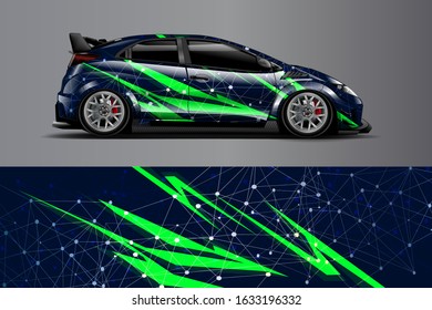 Car decal design vector. Graphic abstract stripe racing background kit designs