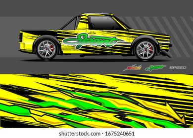 Car decal design vector. Graphic abstract stripe racing background kit designs