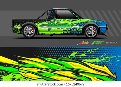 Car decal design vector. Graphic abstract stripe racing background kit designs