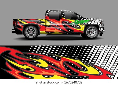 Vector de diseño de calcomanías de Camión. Diseños de kit de fondo de banda abstracta gráfica
