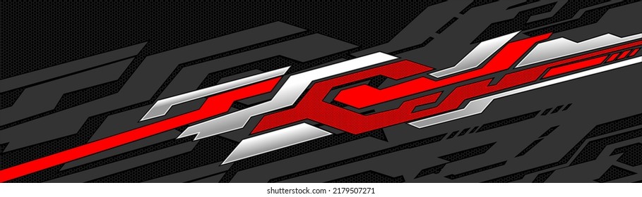 Car decal design vector. Graphic abstract stripe racing background kit designs for wrap vehicle, race car, rally, adventure and livery