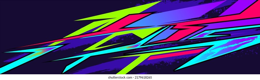 Car decal design vector. Graphic abstract stripe racing background kit designs for wrap vehicle, race car, rally, adventure and livery