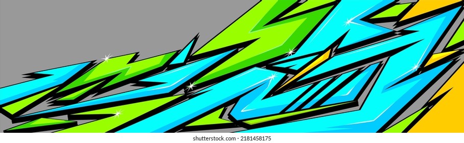 Vector de diseño de calcomanías de auto. Diseños gráficos abstractos de banda de fondo de carreras para envolver vehículos, carreras de coches, rally, aventura y livery