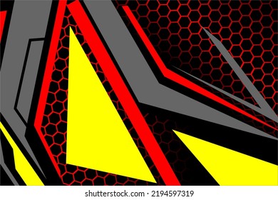 Vektorgrafik-Rennhintergrund-Design mit einem einzigartigen Muster von grauen, gelben, roten Linien. und wie ein Wespennest.