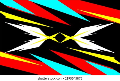 Car decal design vector. Graphic abstract stripe racing background kit designs for wrap vehicle, race car, rally, adventure and livery
