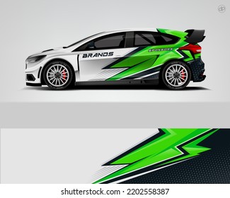 Car decal design vector. Graphic abstract stripe racing background kit designs for wrap vehicle, race car, rally, adventure and livery dekal