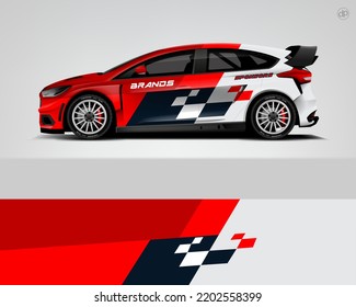 Vector de diseño de calcomanías de auto. Diseños gráficos abstractos de banda de fondo de carreras para envolver vehículos, autos de carreras, rally, aventura y livery dekal