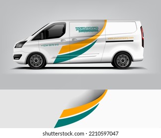 Car decal design vector. Graphic abstract stripe racing background kit designs for wrap vehicle, race car, rally, adventure and livery dekal
