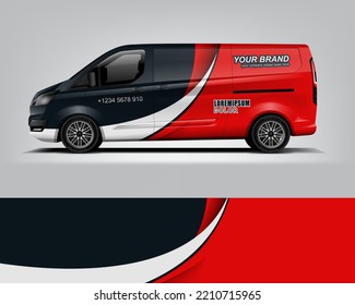 Car decal design vector. Graphic abstract stripe racing background kit designs for wrap vehicle, race car, rally, adventure and livery dekal